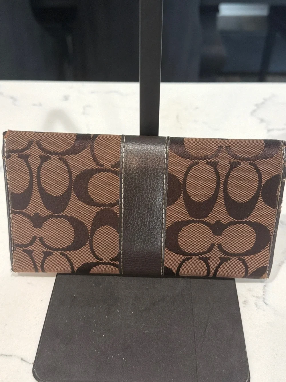 Coach Brown Signature Continental Wallet